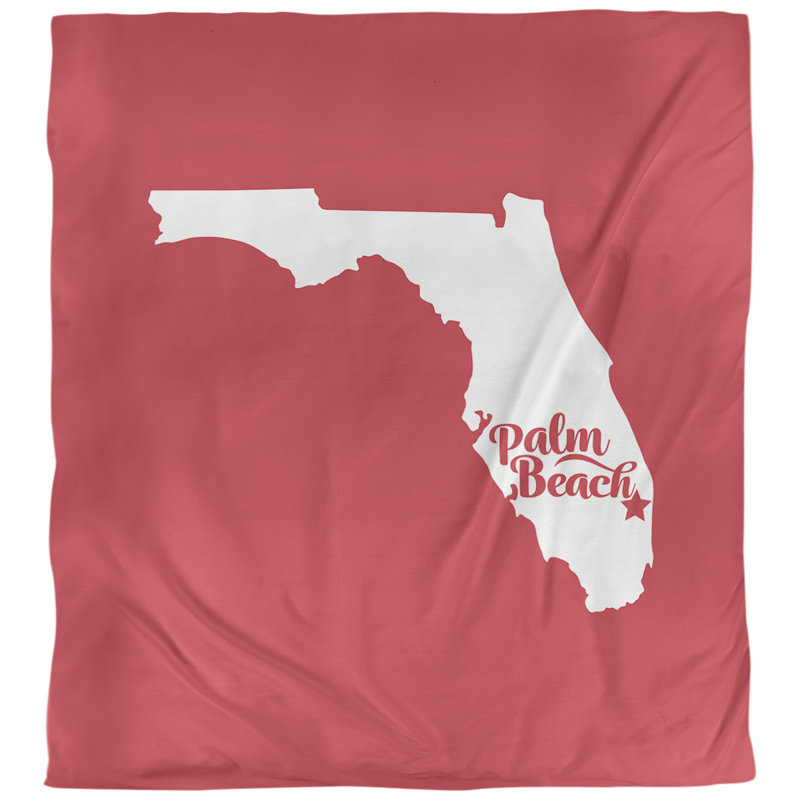 Housse de couette palm beach floride, Microfibre, Rouge