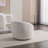 Modern Teddy Boucle Fabric Barrel Basic Accent Chair, 360° Swivel-1650060916