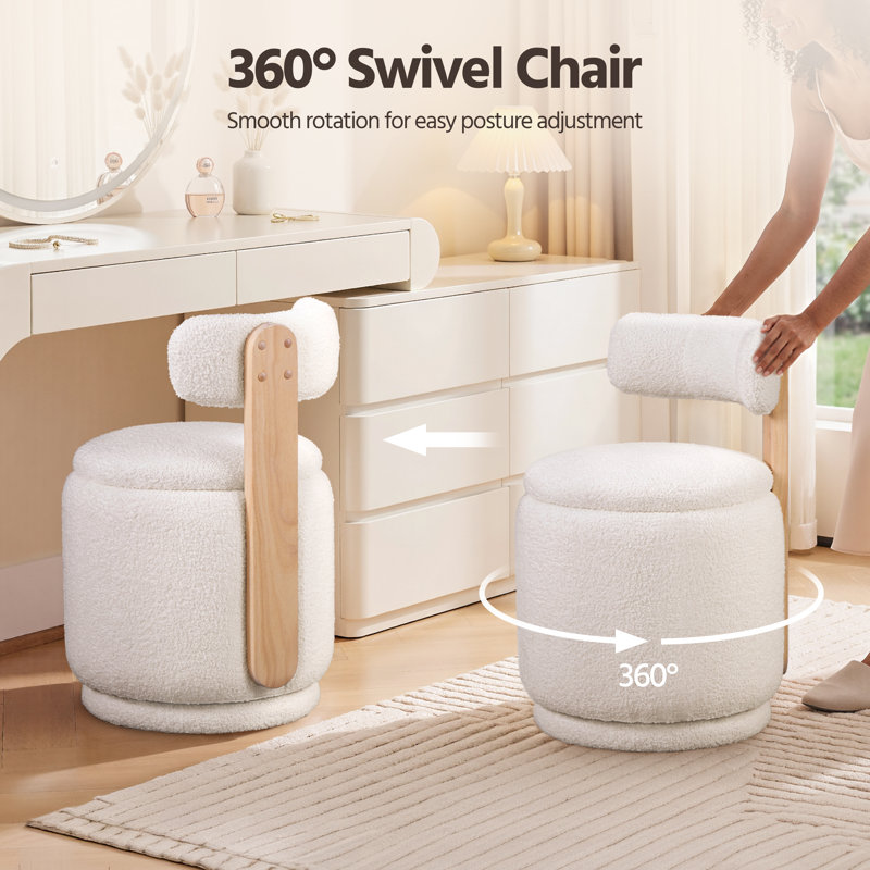Accent Stool, White
