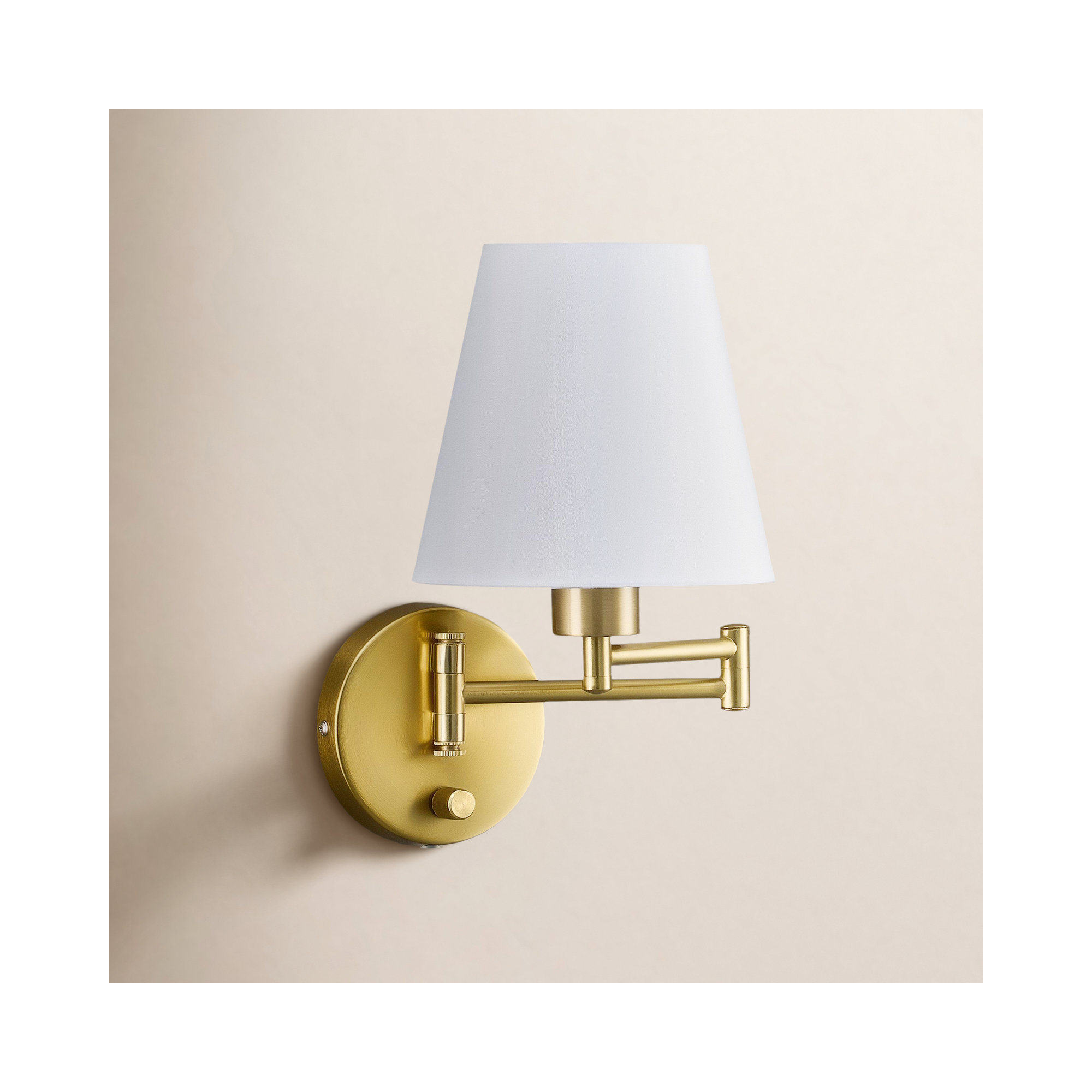 Swing Arm Sconce, 12.2" H x 7.09" W x 14.96" D, Gold