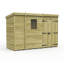 Total Sheds 9ft x 4ft Pent Garden Shed - Double Door - With Windows - Pressure Treated Timber - UK Manufactured