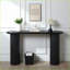 Table basse moderne noire, console cannelée de 56 po de largeur pour le salon / couloir, peu encombrante Facile à nettoyer