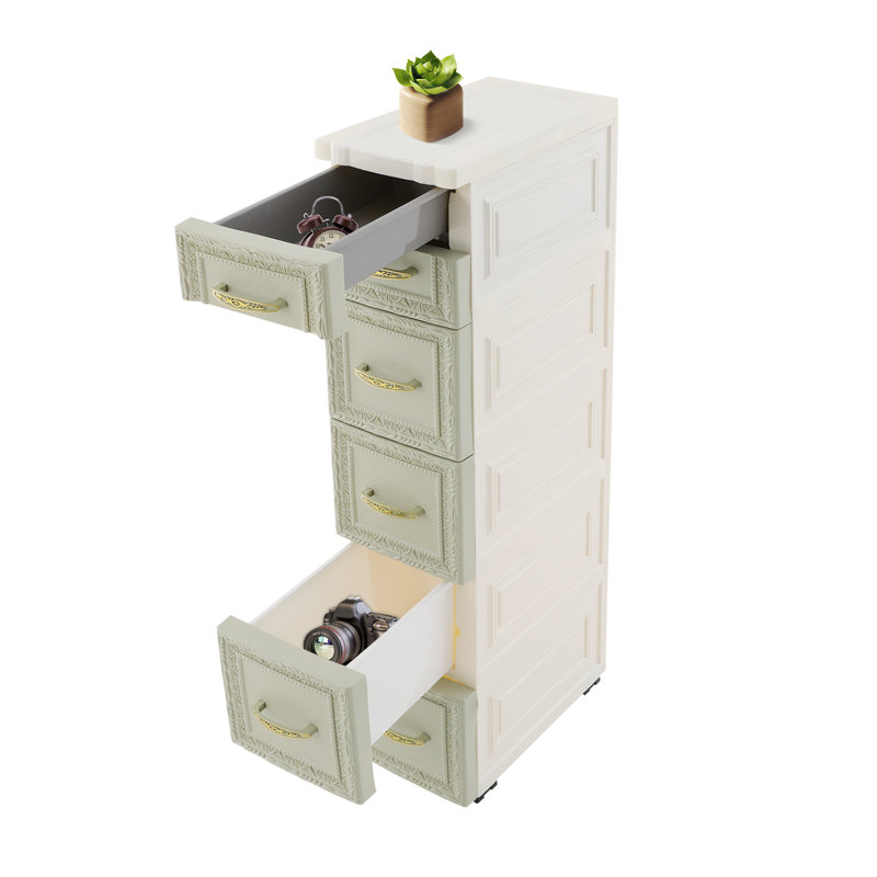 5 Tiers Freestanding Bathroom Cabinet, Green
