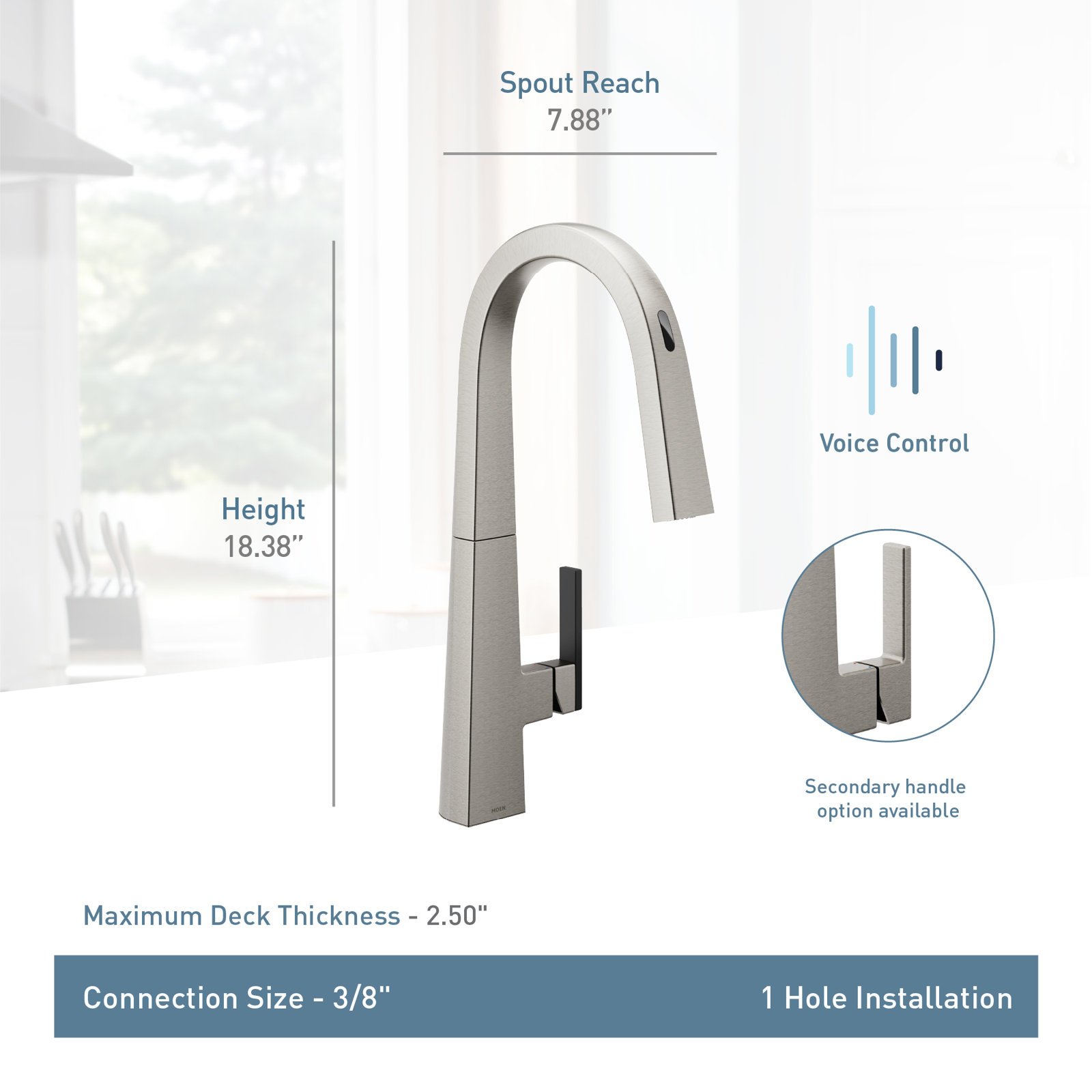 Moen Nio Smart Touchless Pull-Down Faucet, Spot Resist Stainless