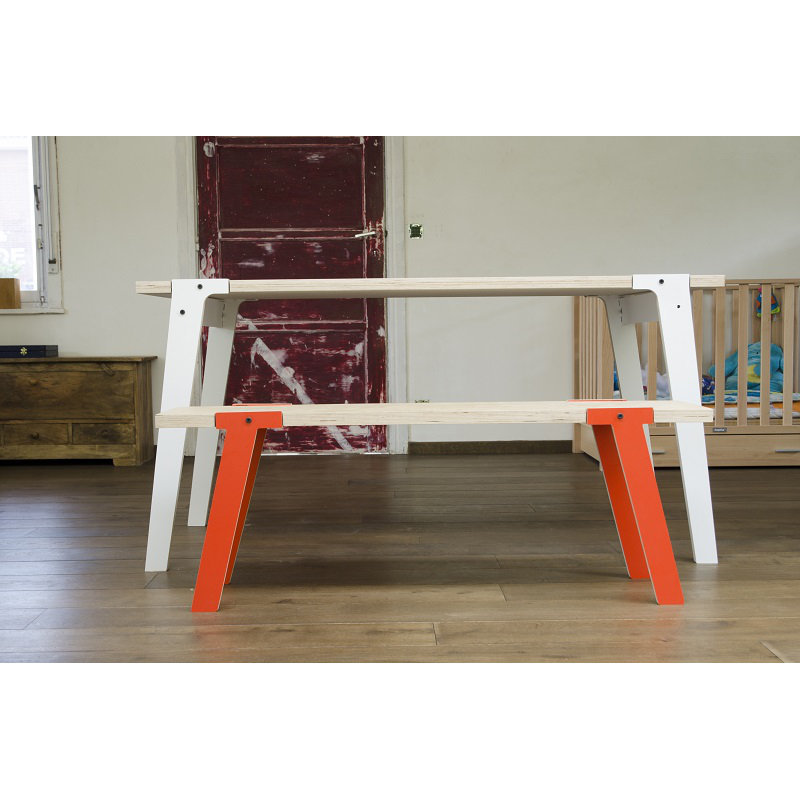 Giedi Upholstered Bench, Foxy Orange
