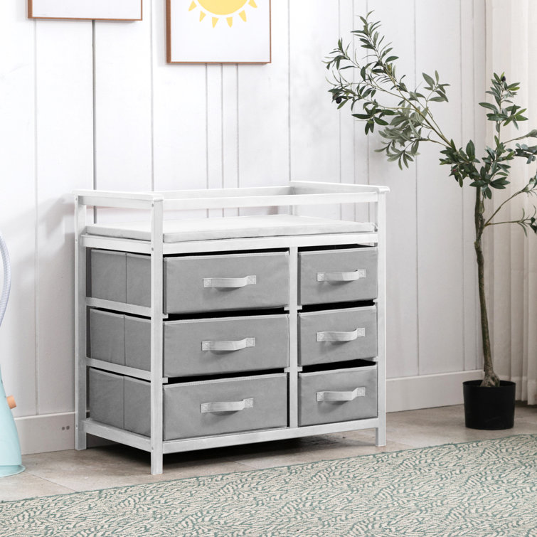 Baby Changing Table with 6 Storage Baskets, Can be Used as a Changing Table Dresser