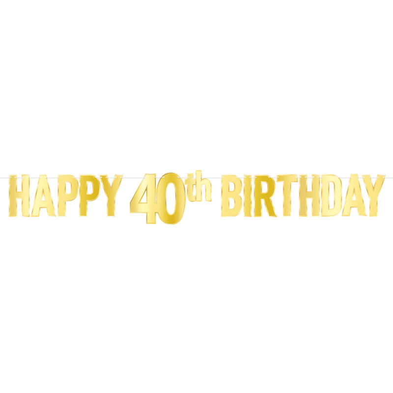 Banderole Foil Happy Birthday, 40