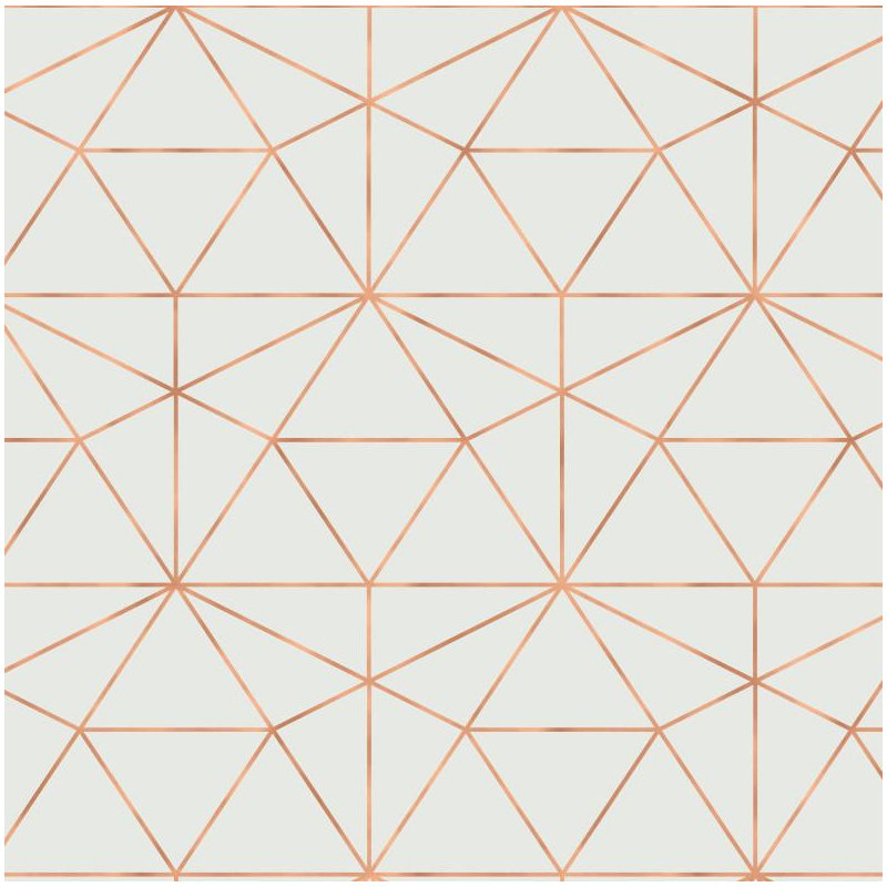 Graphic Quartz Geometric Vinyl Wallpaper Roll by Jamie Graney, White Ivory/Rose Gold