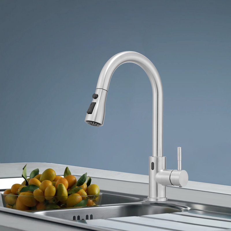 Kitchen Faucet With Sensor, Brushed Nickel
