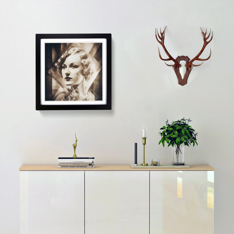 Single Picture Frame Print on Wood, Black