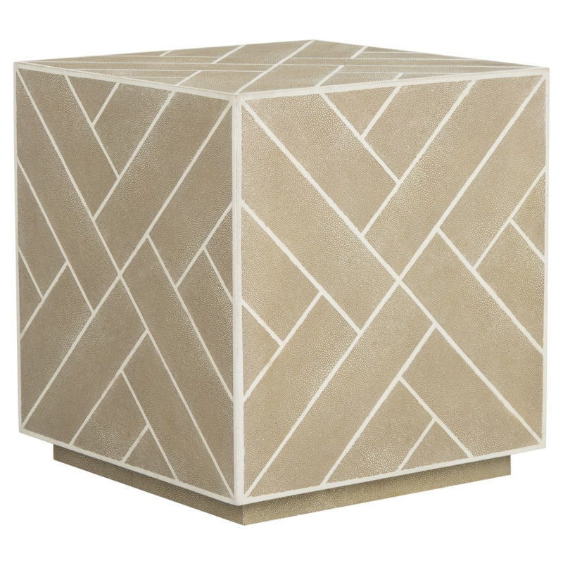 Table de bout block Shagreen, Beige