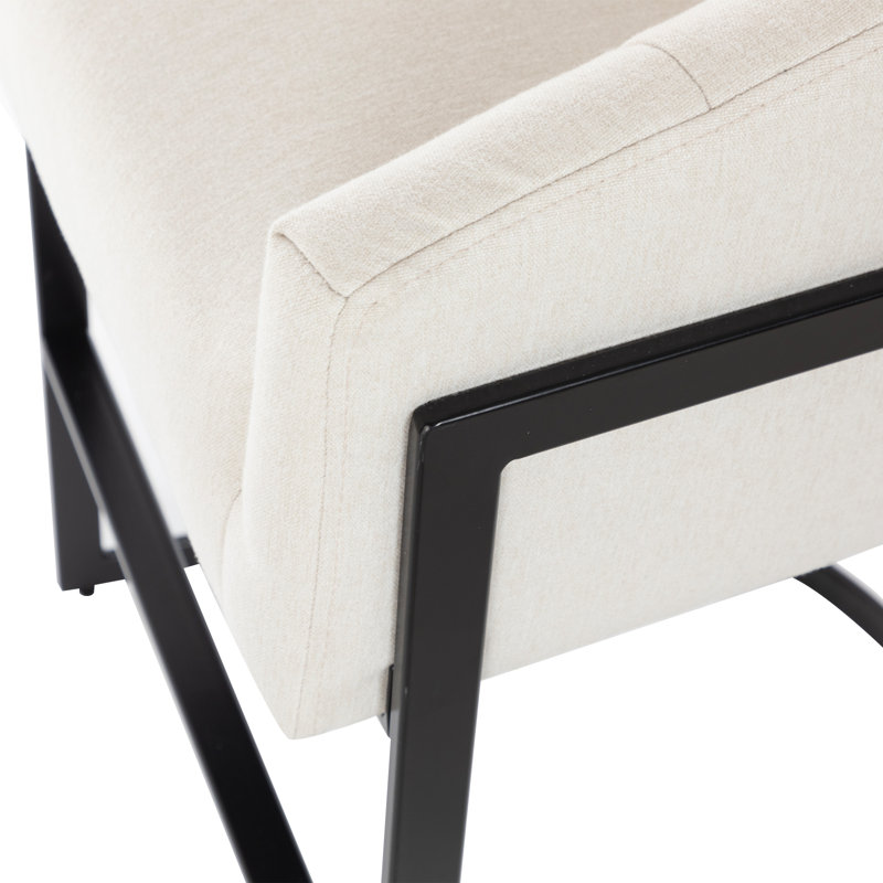 Tabourets de bar rembourrés et capitonnés Modern, Beige