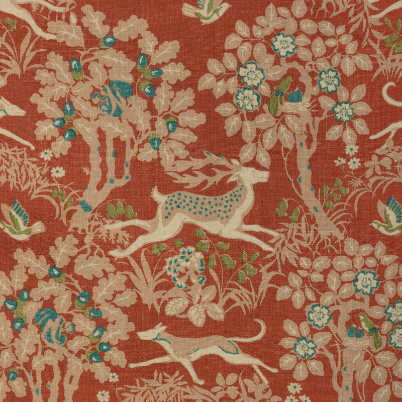 Mille Fleur Print, Brick
