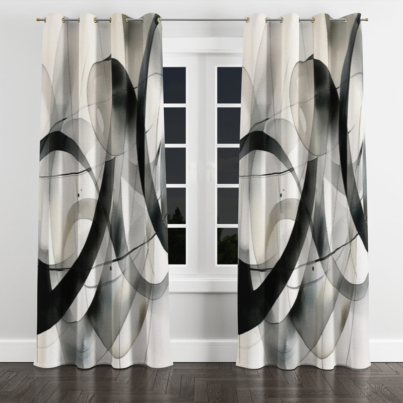 Ananth - Modern Grommet Curtain - Velvet Room Darkening - 1 panel, 52" W x 108" L, Golden Grommets
