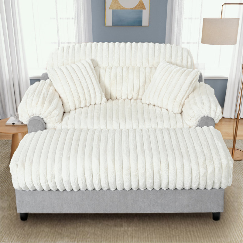 Chaise longue avec deux coussins décoratifs, Beige