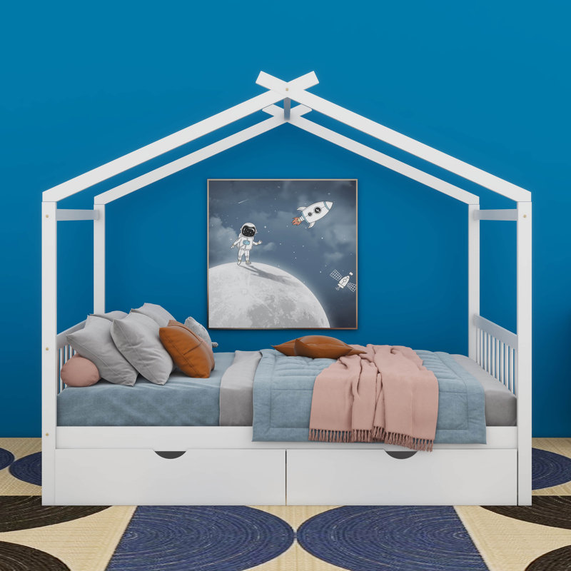 Lit plateforme double Armie, Blanc
