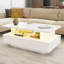 Table basse à DEL, table de salon moderne à haute brillance avec 4 tiroirs, table centrale élégante pour le salon, le bureau et l’appartement-456589543