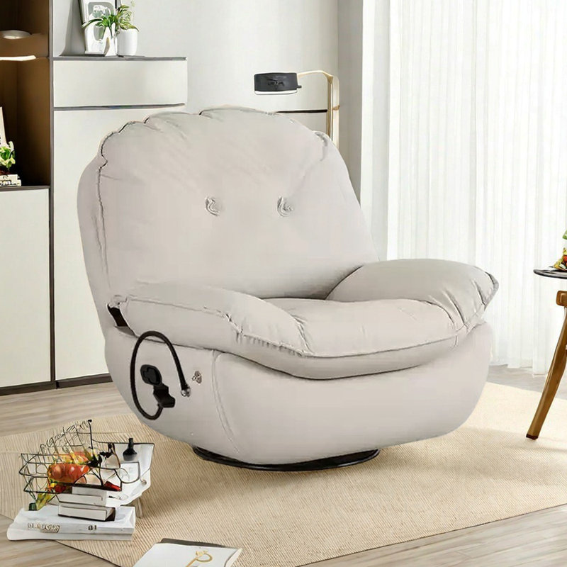 Fauteuil inclinable ergonomique pivotant à 360 ° avec rangement, Beige
