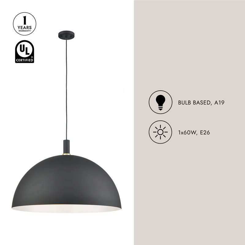Archibald 1 - Light Pendant, Brushed Nickel, 20" H x 32" W x 32" D