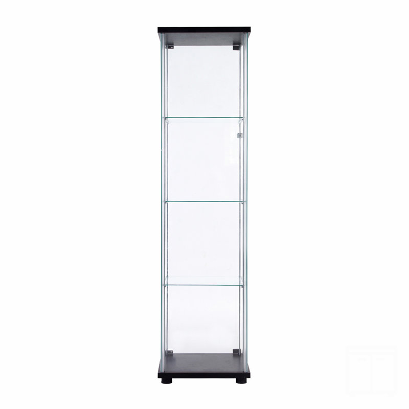 Vitrine à une porte avec 4 tablettes, Noir
