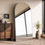 Très grand miroir de plancher arqué sans cadre pleine longueur avec support, miroir mural ou incliné pour chambre à coucher, salle de gym à domicile, salon, entrée-293024602-293024600