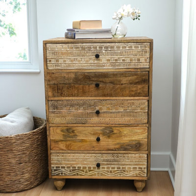 Hand-crafted Rustic 5-drawer Dresser