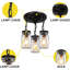 Luminaire bocal en verre 3 lumières Mason