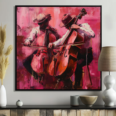 Magenta Jazz Double Bass Hats - Musician Wall Decor