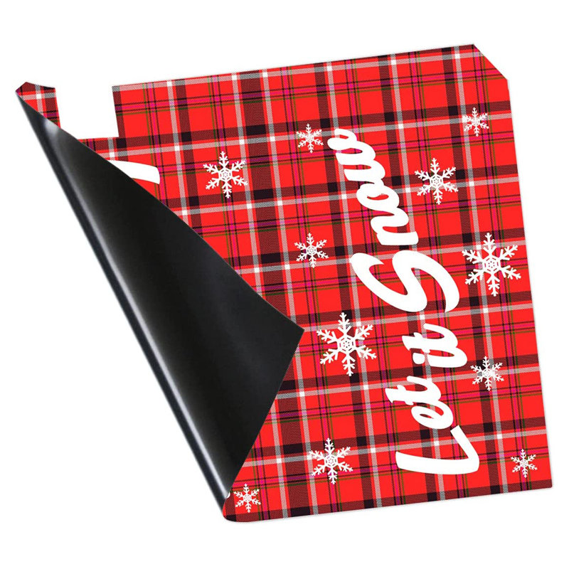 Couvercle de boîte aux lettres de Noël, Rouge / blanc / noir, H 5 po x l 20 po