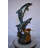 Bronze Three Dolphins Swim Next to A Sea Turtle Fountain Bronze Statue 17"x 15" x 38"H.