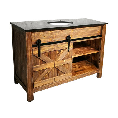 Ensemble de meuble-lavabo de salle de bain simple 48 po pour porte de grange Neosho