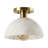Atlow, 9.75 Inch, Alabaster/Metal Semi-Flush Mount