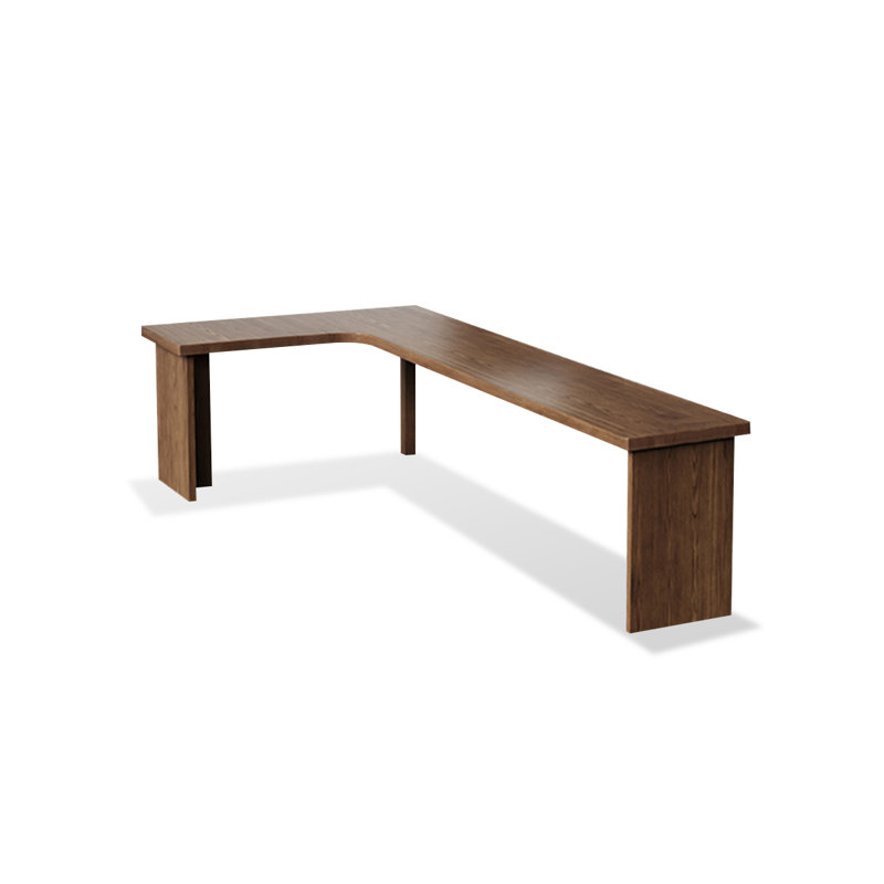 Bureau en bois massif en forme de L brun noisette, H 29,53 po x l 78,74 po x P 47,24 po, Retour à gauche
