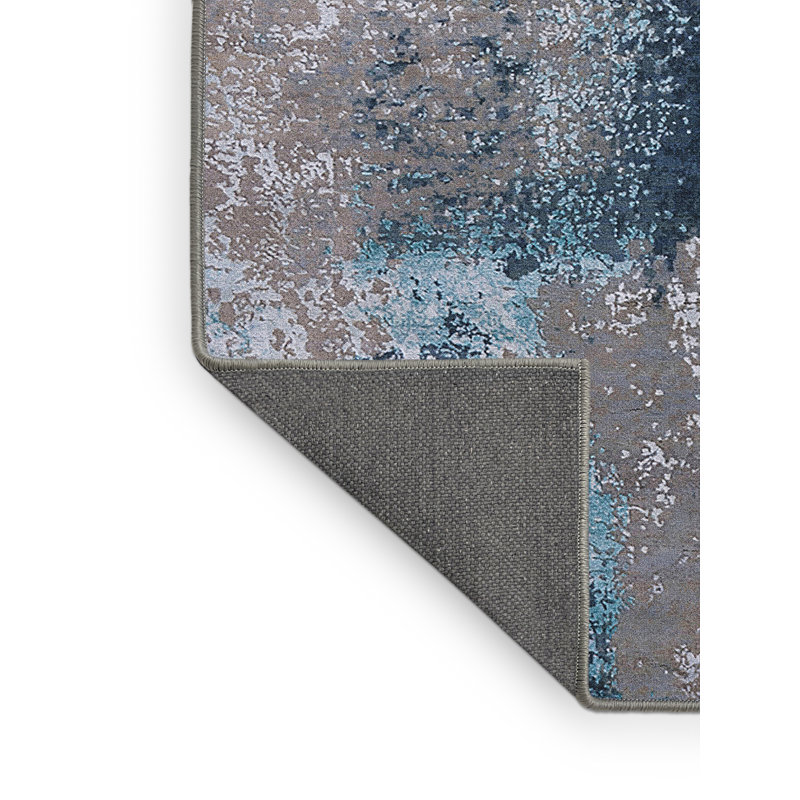 Tapis bleu / gris Broadalbin, Rectangle 7 pi x 10 pi