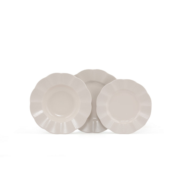 Adio Piece Porcelain China Dinnerware Set - Service for 6