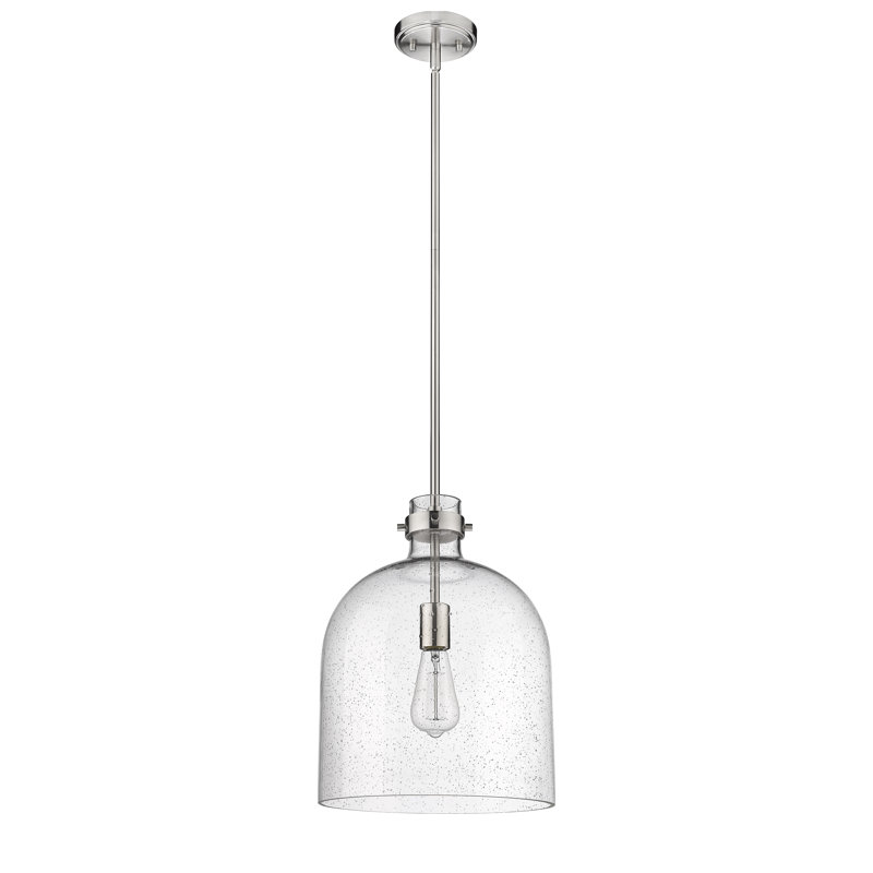Lustre 1 lumière Walpole, H 16 po x l 12 po x P 12 po, Nickel brossé