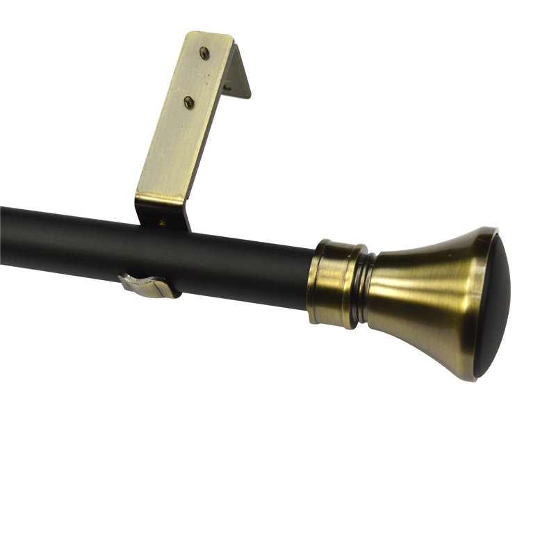 Ensemble de tringle à rideaux simple et quincaillerie Pahokee flare, 72'' - 144''