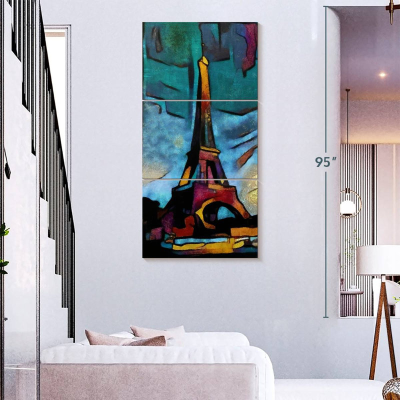 Abstract Eiffel Tower, 75" H x 36" W