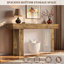 Console rustique de 160 cm (63 po) en bois naturel veiné, avec rangement ouvert, idéale pour le salon. Table rectangulaire de 160 cm (63 po), grain naturel, entrée.