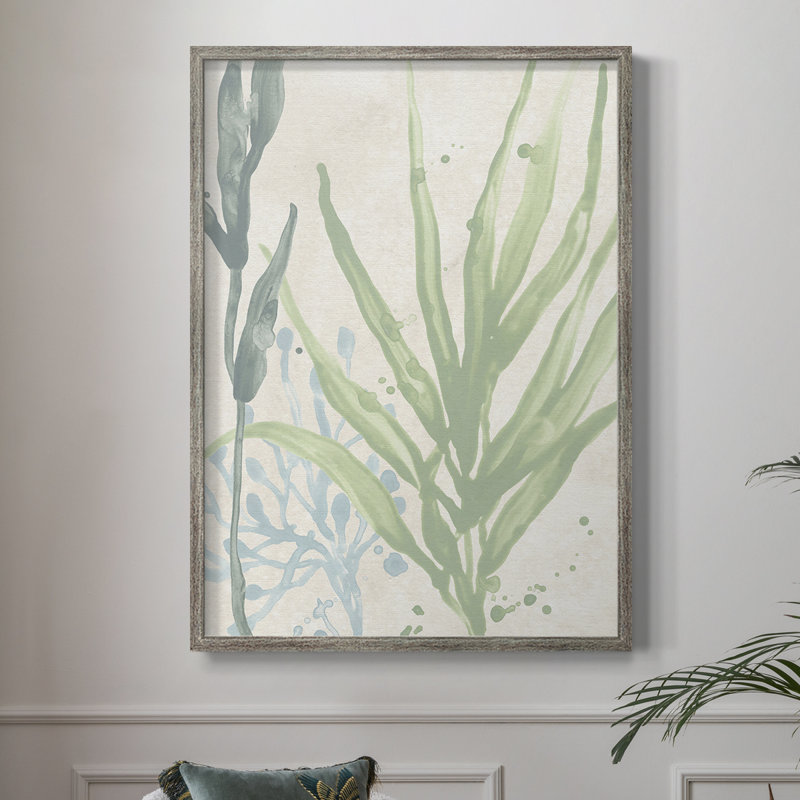 «Swaying Seagrass I», reproduction encadrée - bois massif, H 11 po x l 9 po