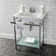 Ceramic Rectangular Console Bathroom Sink with Overflow