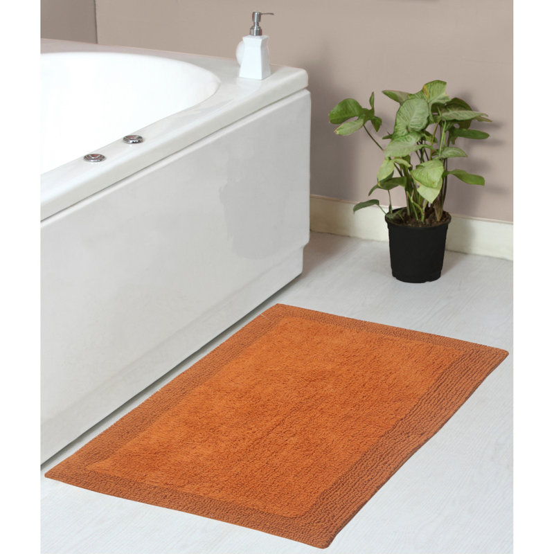 Tapis de bain réversible de couleur unie BRUSS, Terre cuite, L 21 po x L 34 po