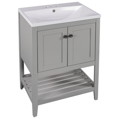 Asadulla 24'' Free Standing Single Bathroom Vanity with Ceramic Top -  Wildon HomeÂ®, 72D7DC4CFFE344EA887CFA69AA95B1FA