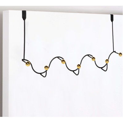 Heavy Duty Matte Black Over The Door Hanger Hanging Rack 7 Hooks Organizer