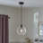 1-Light Textured Glass Dimmable Adjustable Pendant Light