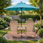  Double place Adirondack - Bois massif traité et pressé avec table intégrée et trou de parasol de 1 5/8 po - Fabriqué aux États-Unis