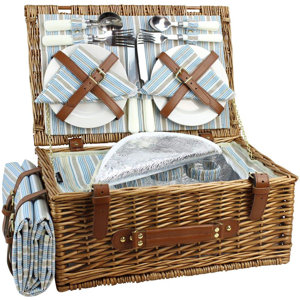 Wicker Picnic Basket , Service for 4