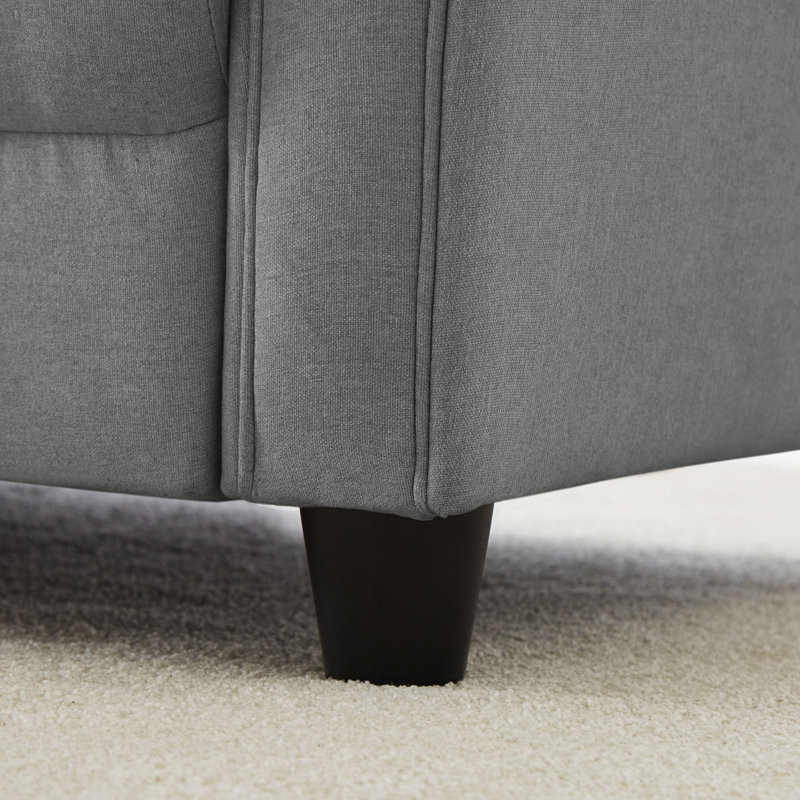 Upholstered 85.4'' Sofa, Light Gray 100% Linen