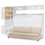 Lit double en blanc, tablettes, et - confortable et pratique pour les petits appartements avec de grands espaces