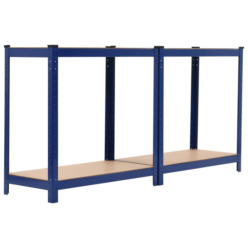 Étagère 5 tablettes en acier et bois d'ingénierie, Bleu, 31,5 po x 15,7 po x 63 po, 2